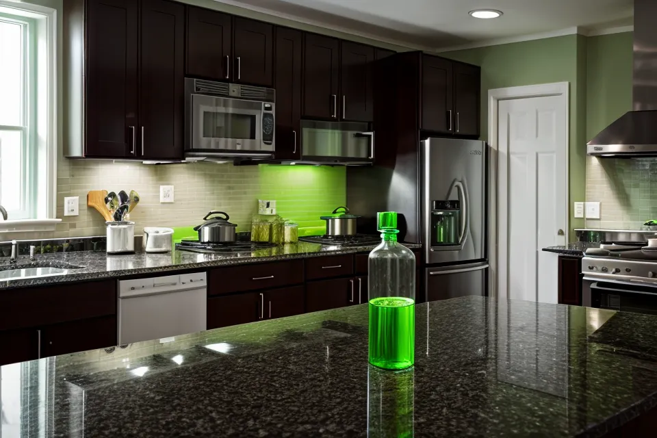A blood flow supplement bottle on a kitchen counter as part of a men's health morning routine