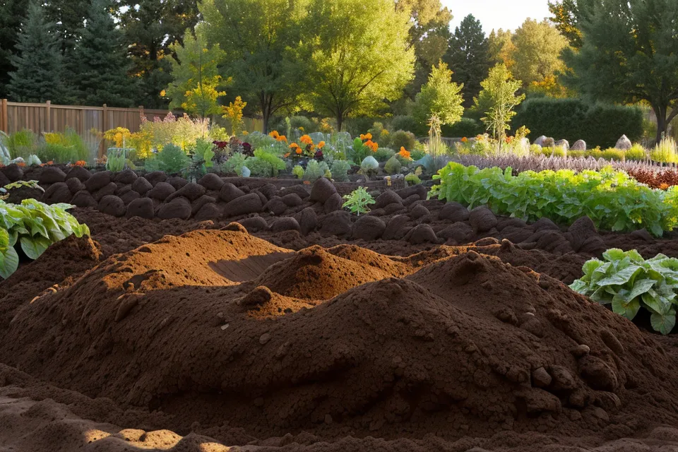 Dense Denver clay soil in a suburban garden bed, the heavy dirt that strains an aging lower back during yard work