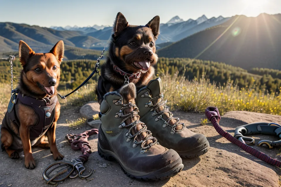 Hiking boots and a leash by the front door before a Bear Creek Trail walk, part of a men over 50 urinary support test