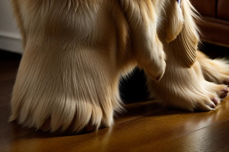 Golden retriever tail thumping against a bedroom floor at 2 AM, disrupting sleep quality