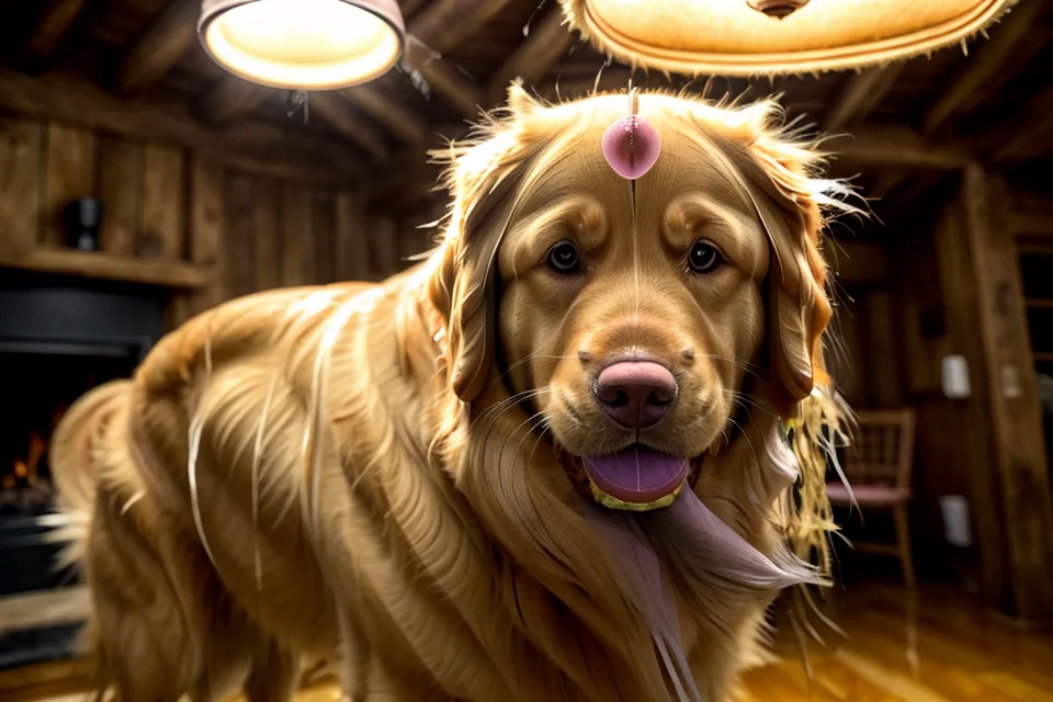 Golden retriever resting in a dry living room during a high-altitude Colorado winter