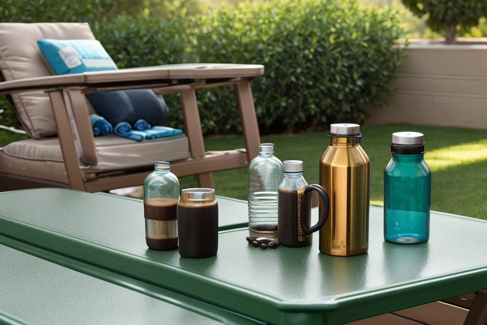 Water bottle on the coffee table during a football game, part of a hydration-over-50 routine